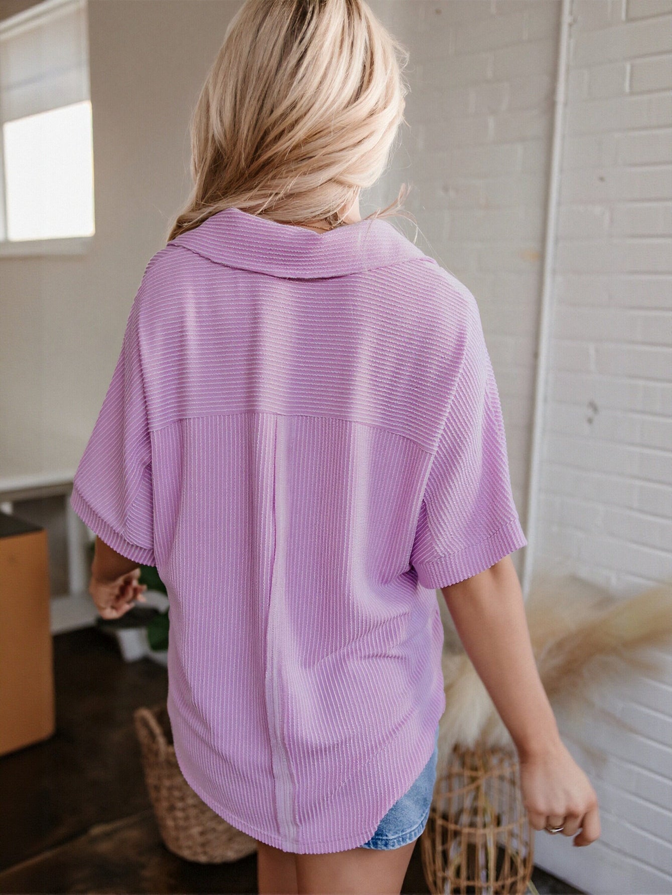 Two Pocket Button Up Blouse