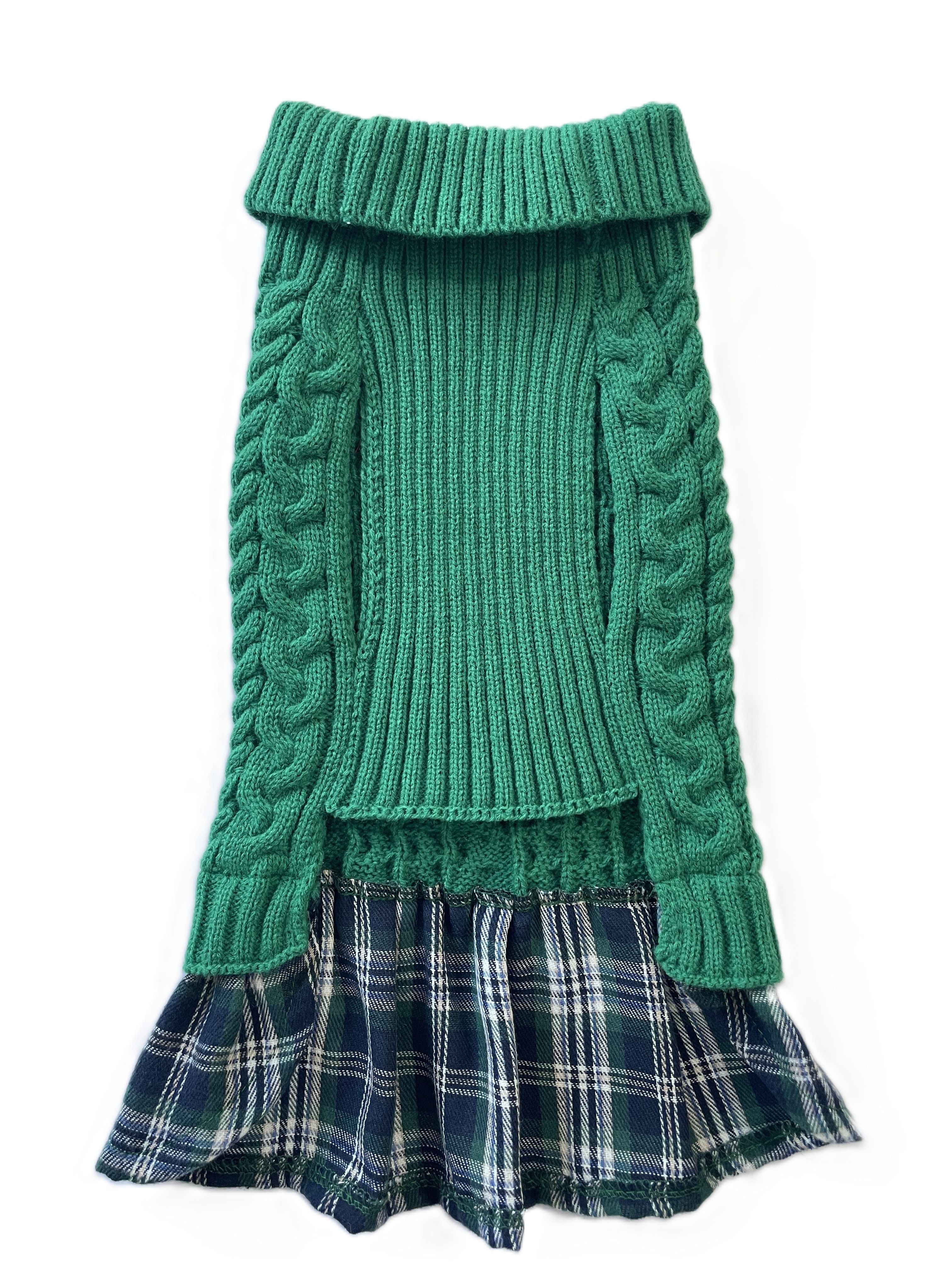 Cozy Cable Knit Dog Sweater Dress