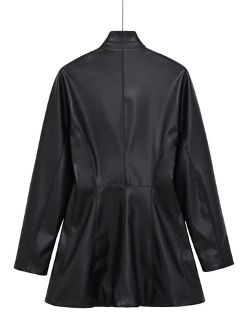 Tailored Faux Leather Blazer Jacket