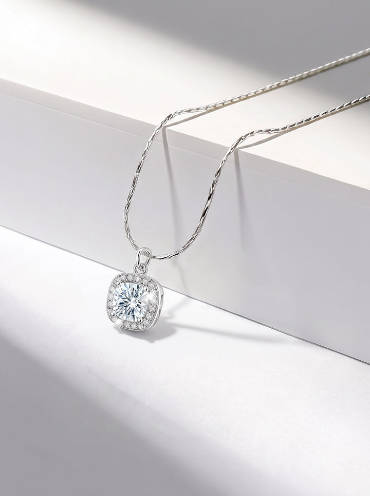 Dainty Sparkling Cushion Cut Necklace
