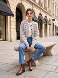Oversized Striped Button Up Cardigan