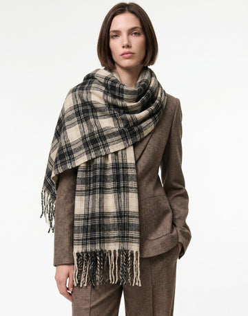 Oversized Plaid Soft Winter Scarf