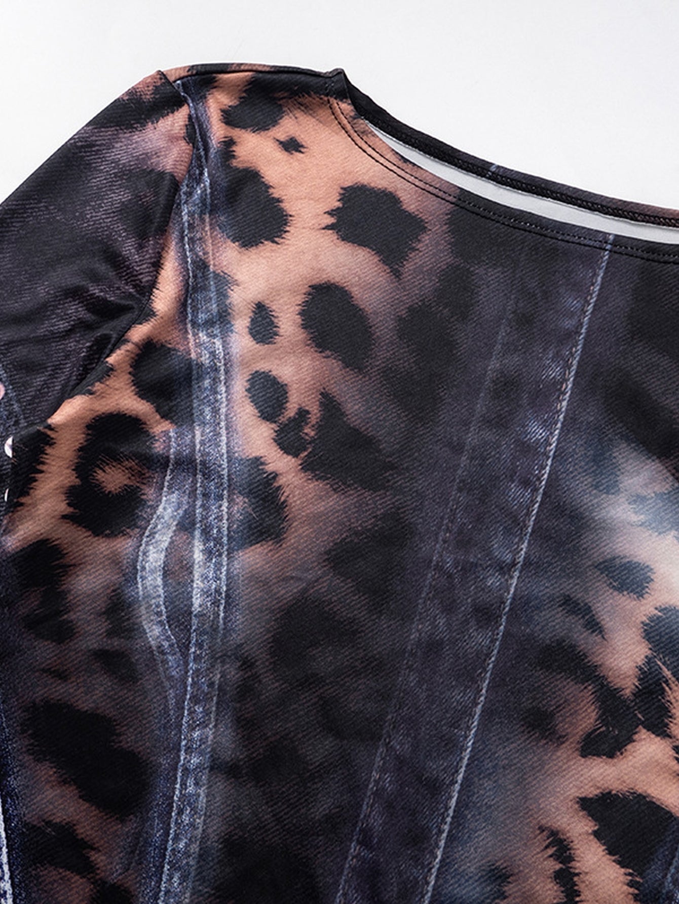 Studded Leopard Print Mini Dress