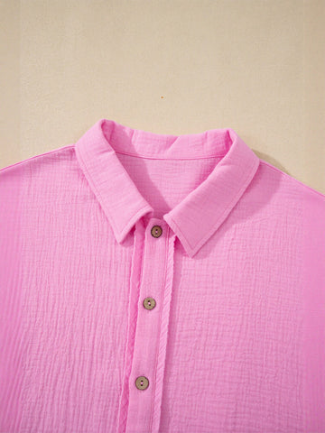 Pink Ruffle Sleeve Shirt