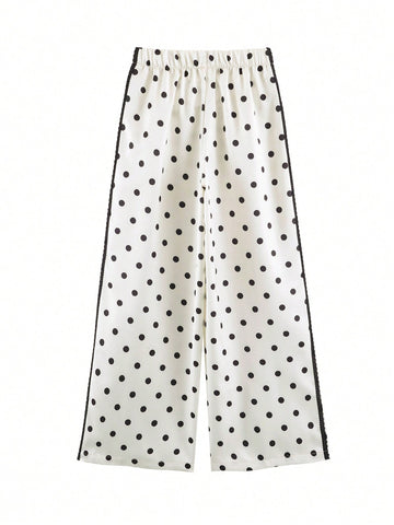 Polka Dot Casual Lounge Pants Set