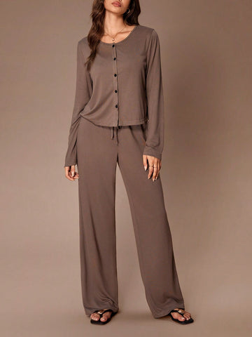 Cozy Button Up Lounge Set