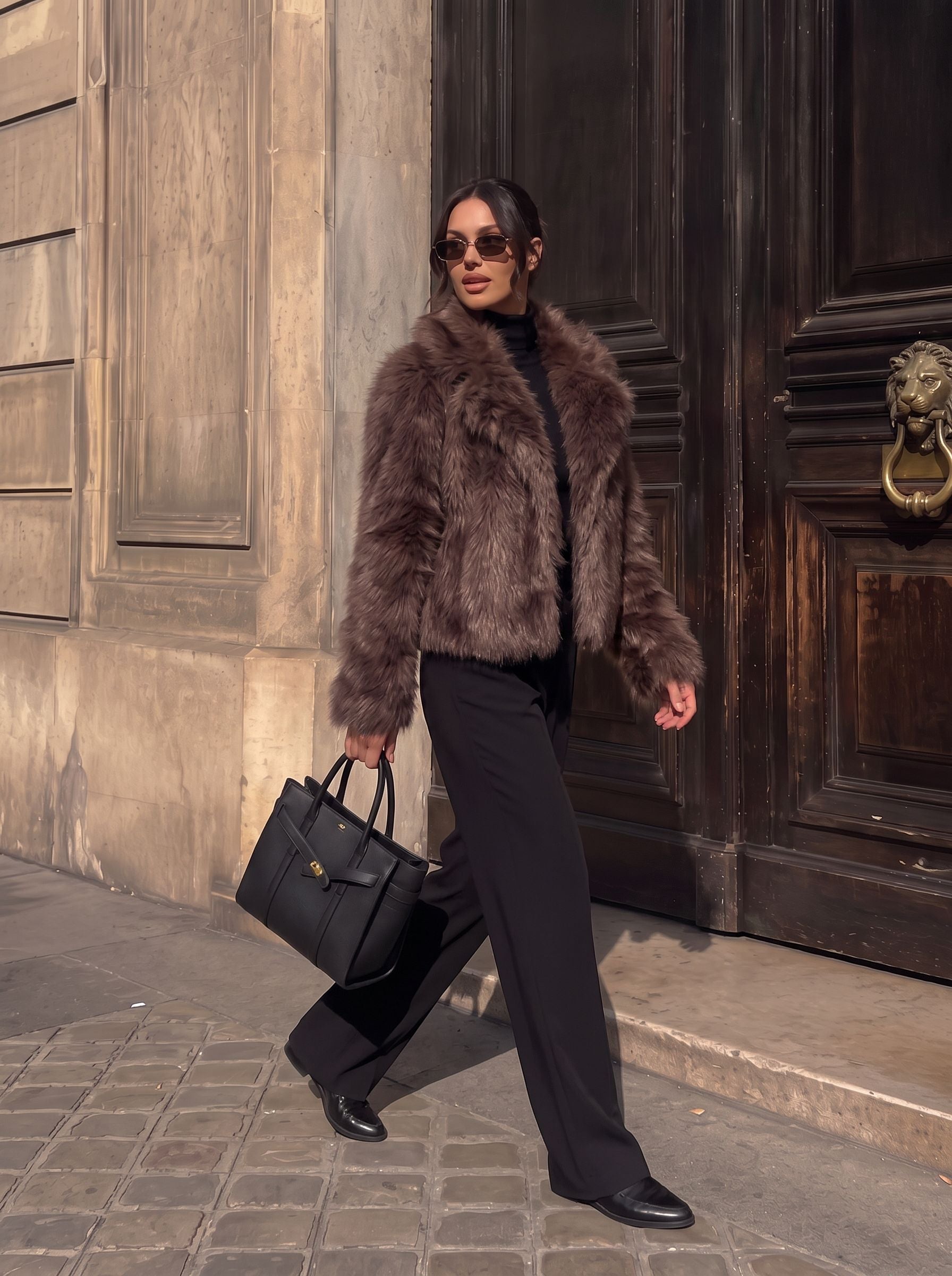 Cozy Cropped Faux Fur Coat