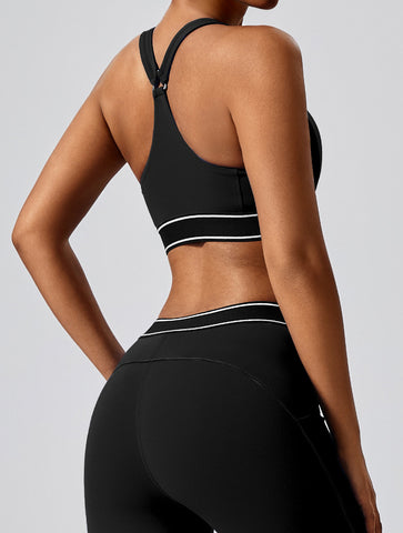 Seamless Supportive Striped Yoga Tank Top