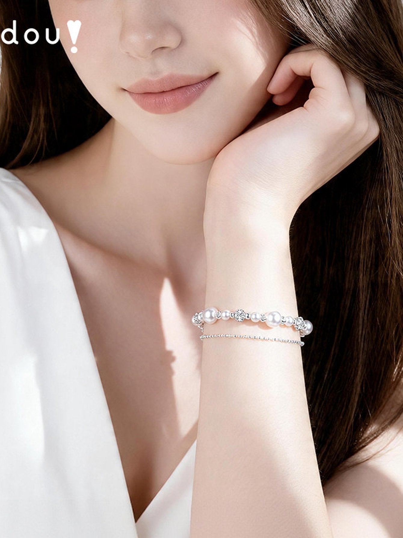 Elegant Layered Pearl Charm Bracelet