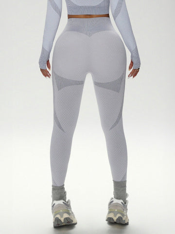 Side-Stripe High-Waisted Sporty Yoga Pants-Multicolor