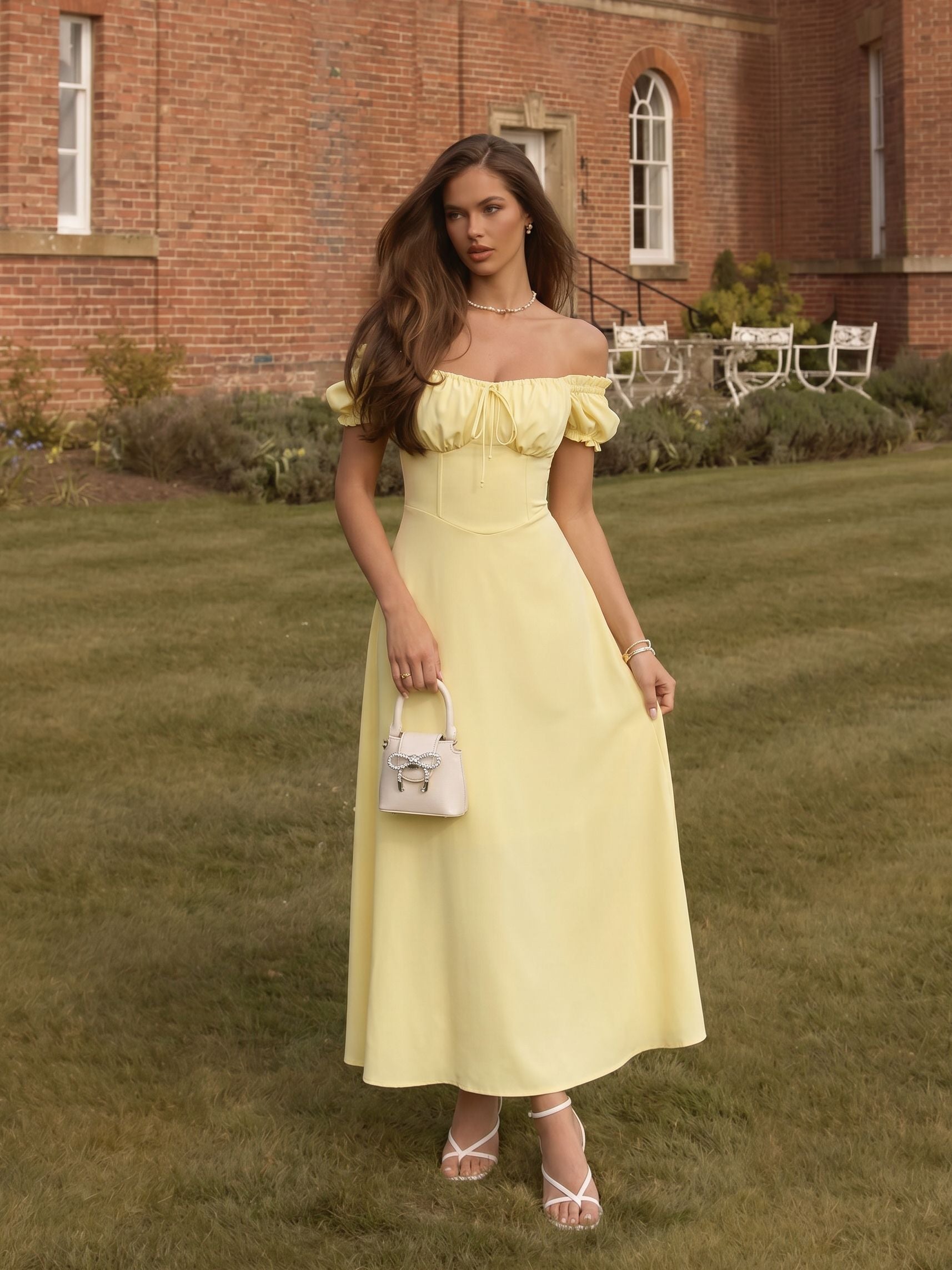 Elegant Off Shoulder Midi Dress