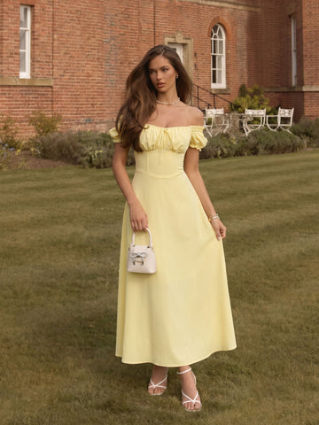 Elegant Off Shoulder Midi Dress