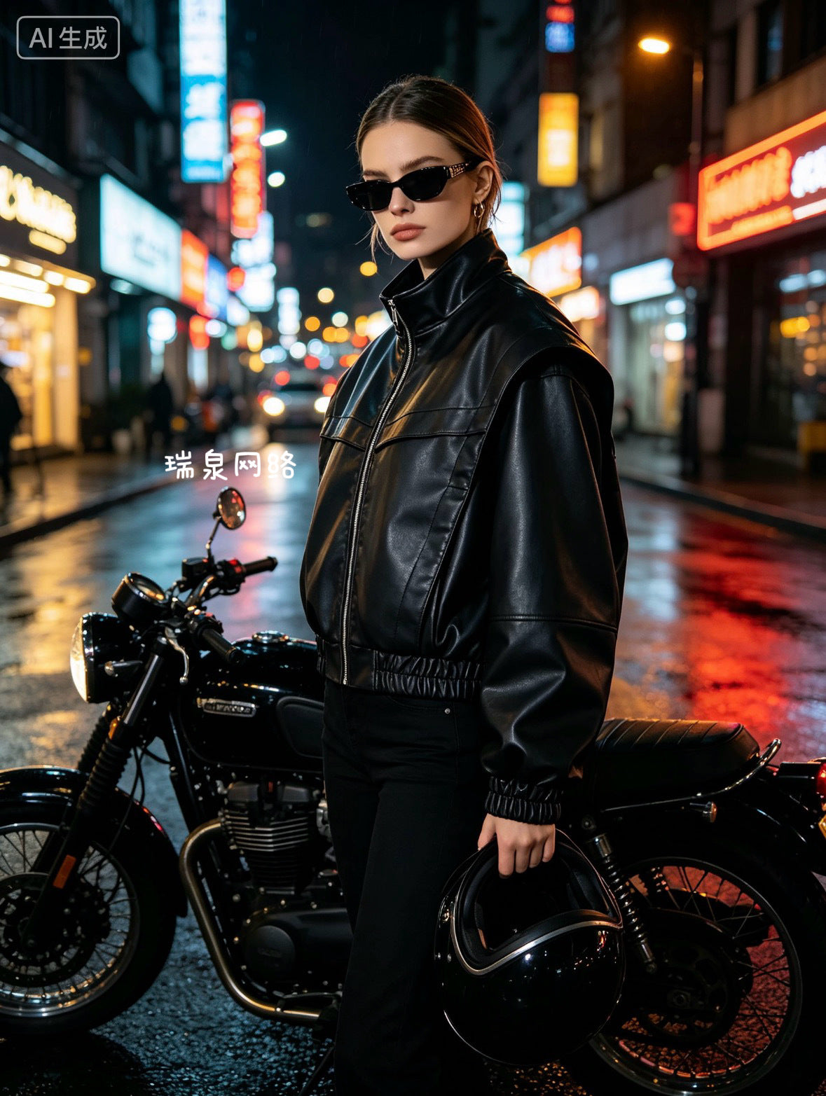 Oversized Faux Leather Bomber Jacket