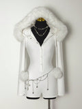 Faux Fur Hooded Romper Playsuit