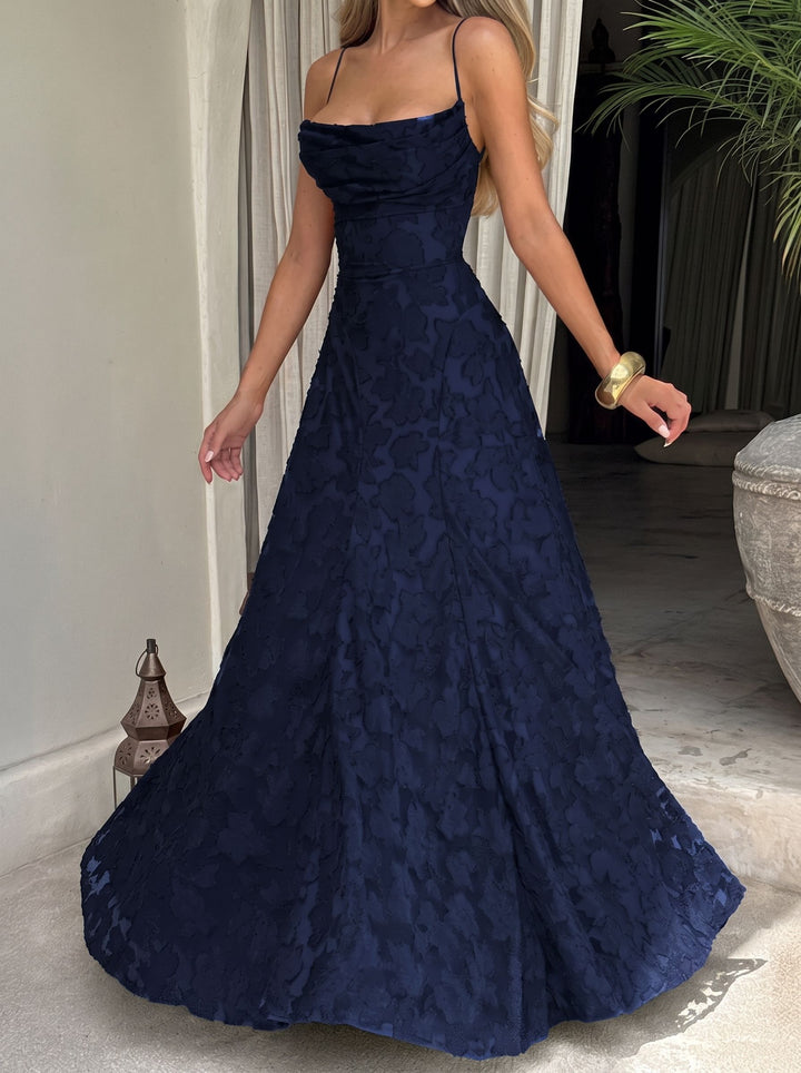 Cowl Neck Floral Maxi Dress