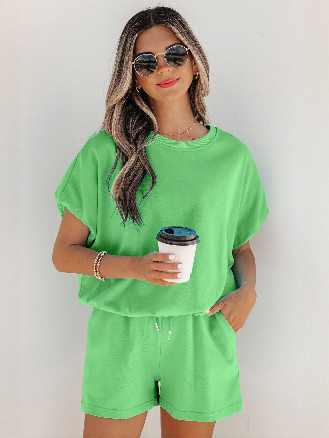 Comfy Casual Green Shorts Set