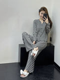Soft Striped Button Down Lounge Set