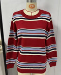 Casual Striped Crewneck Knit Sweater