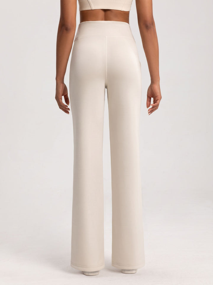High Waisted Drawstring Wide Leg Yoga Pants