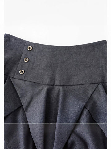 High Waisted Pleated Bubble Skirt