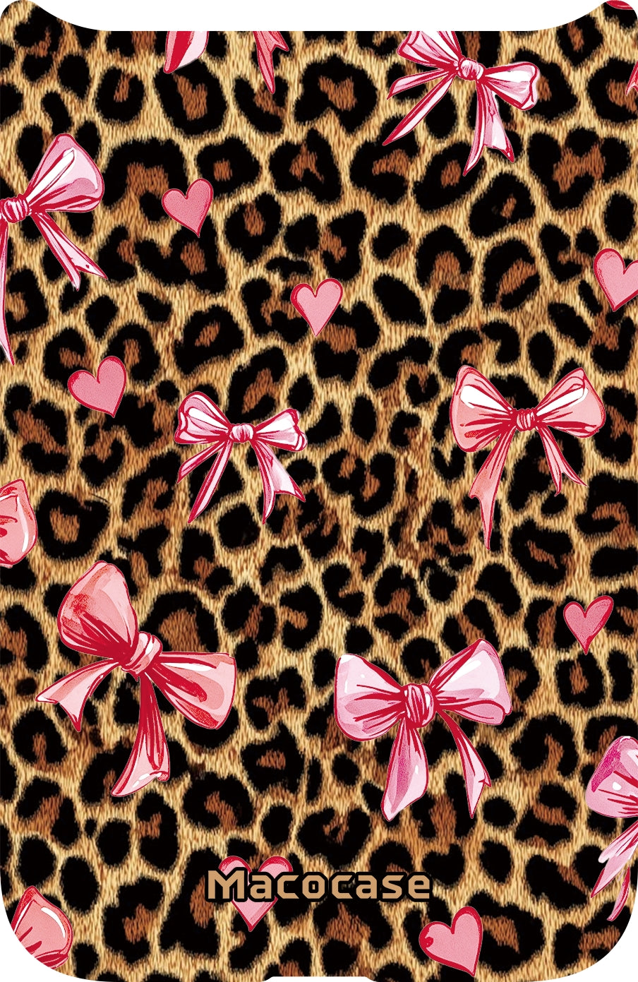 Leopard Print with Pink Bows and Hearts Phone Case