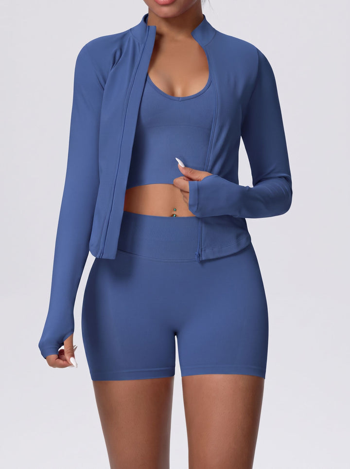 Seamless Sculpting Zip Up Workout 2 Piece Set