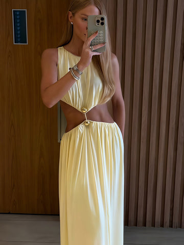Two Piece Cutout Sexy Maxi Dress
