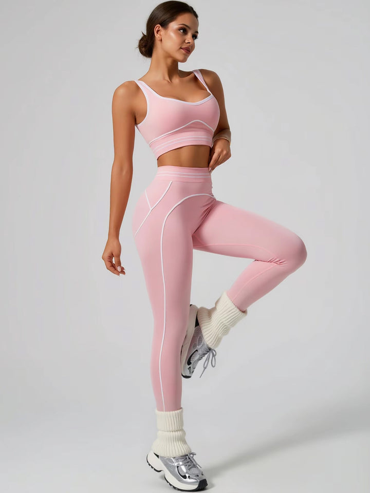 Seamless Contoured Pink Yoga Set