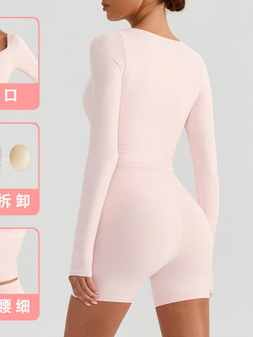 Sculpting Sweetheart Neckline Workout Short Set