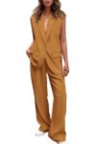 Sleeveless Blazer Tailored Trouser Set