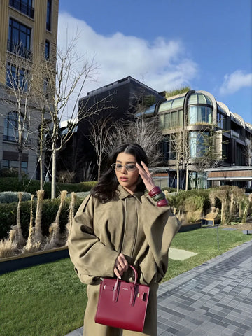 Oversized Suede Bubble Hem Jacket