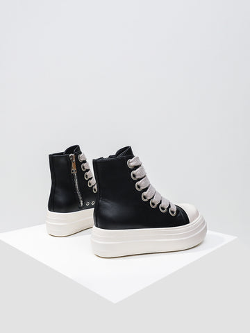 Chunky Platform Zip-Detail Edgy Boots[Note:Runs Small,Go One Size Up]