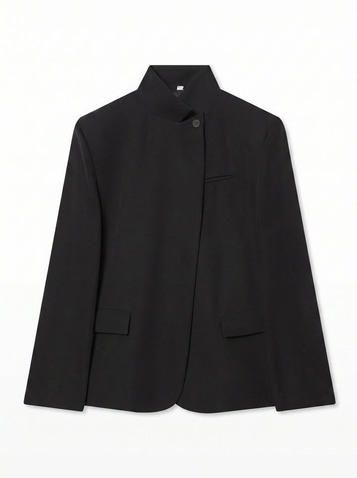 Plaid Stand Collar Blazer Jacket