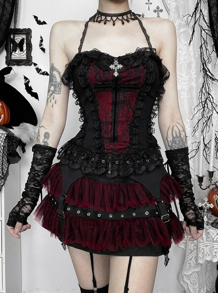 Gothic Lace Corset Style Tank Top