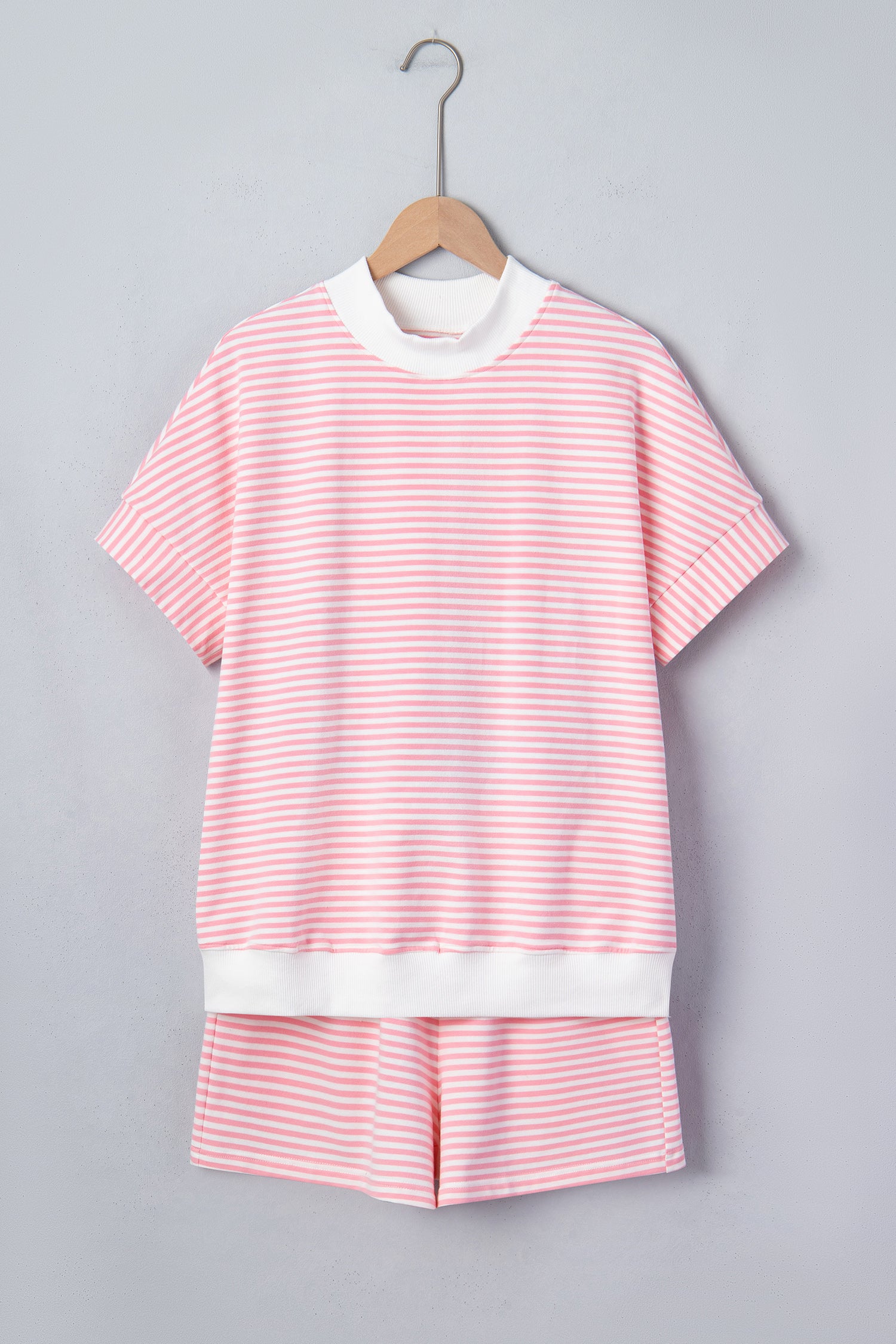 Casual Striped Cotton Short Set