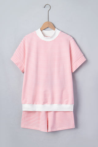 Casual Striped Cotton Short Set