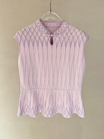 Sparkling Embellished Peplum Knit Sweater