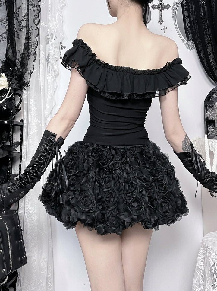 Gothic Lace Trim Corset Top