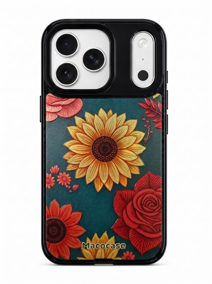 Sunflower and Rose Pattern Phone Case