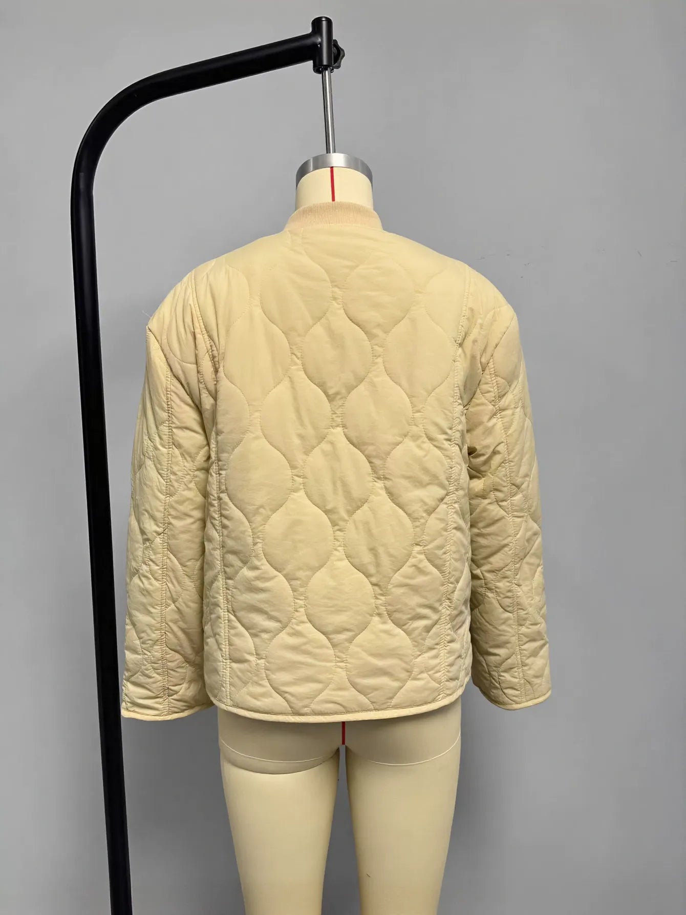 Quilted Button Up Bomber Jacket