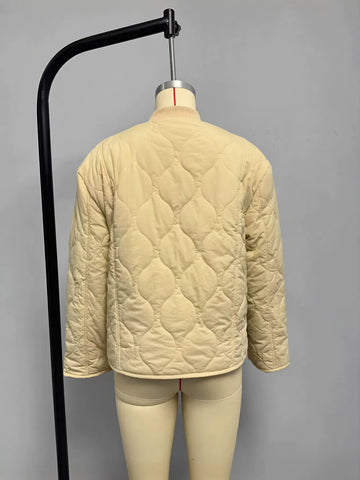 Quilted Button Up Bomber Jacket