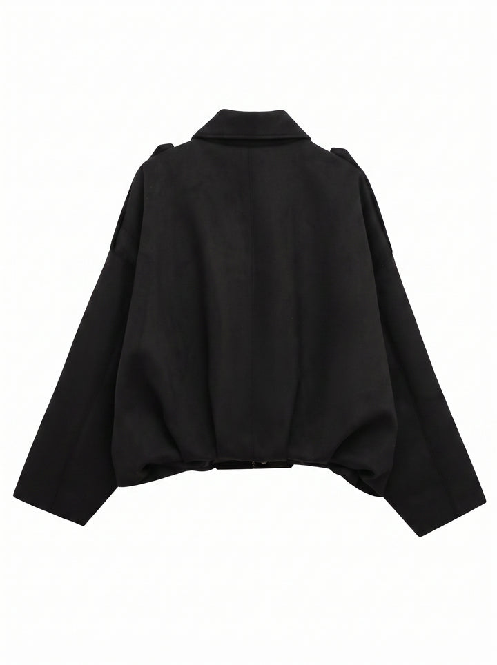 Oversized Suede Bubble Hem Jacket