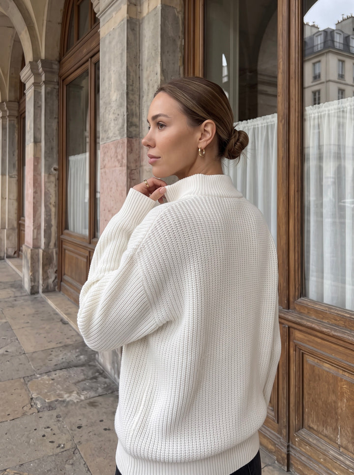 Cozy Quarter Zip Ribbed Sweater