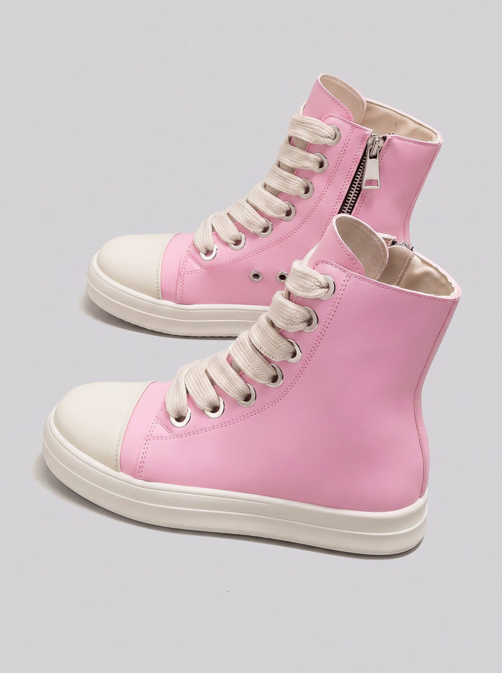 Pink High Top Zipper Sweet Sneakers