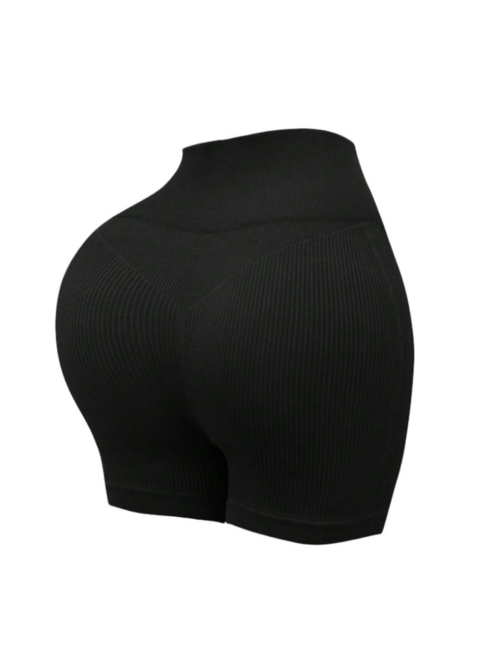 Seamless Ribbed Athletic Sports Shorts