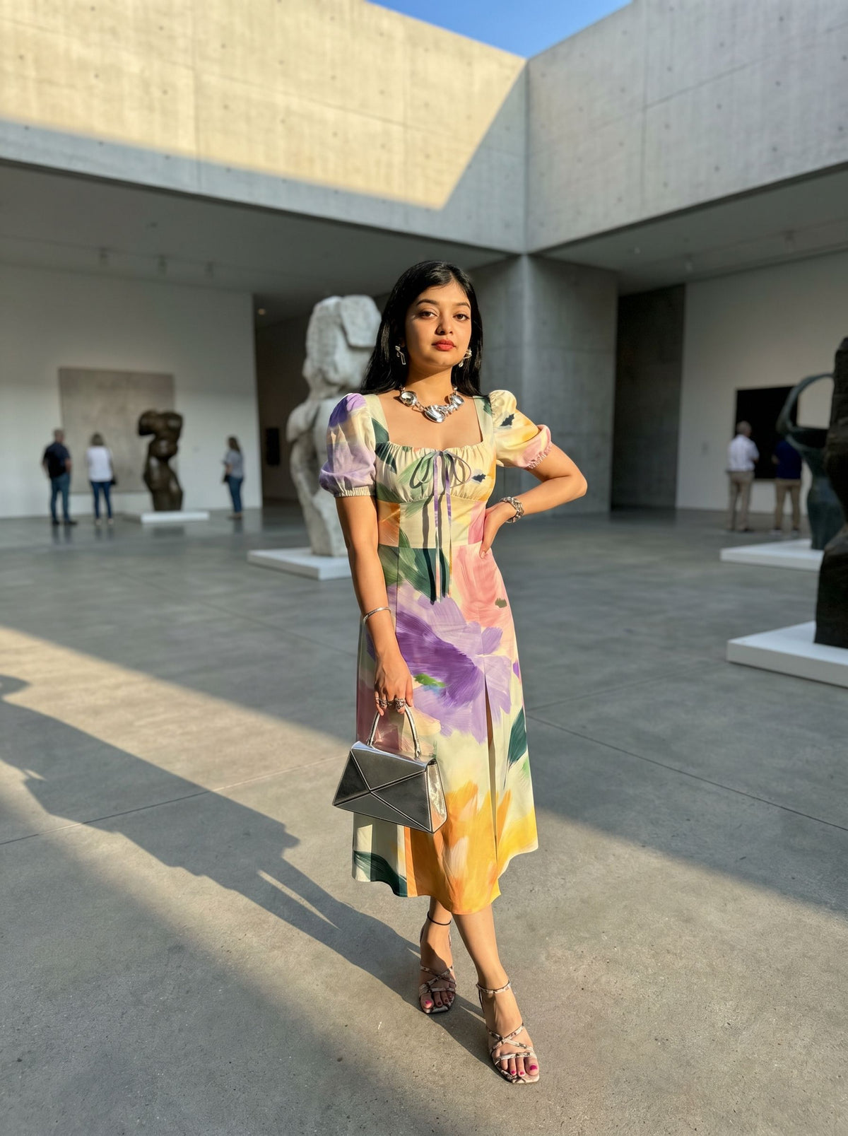 Sikruti Jena's Abstract Floral Print Midi Dress