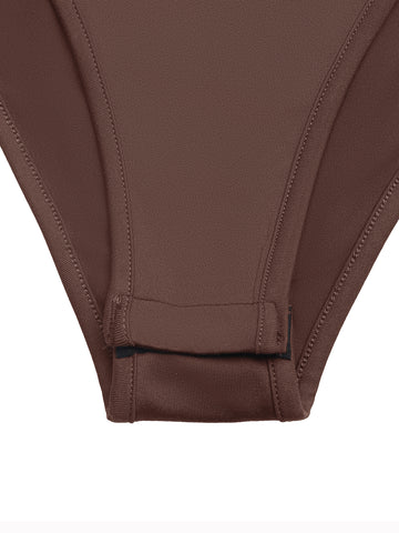 Button-Up Collar Stripe-Cuff Pocketed Everyday Bodysuit