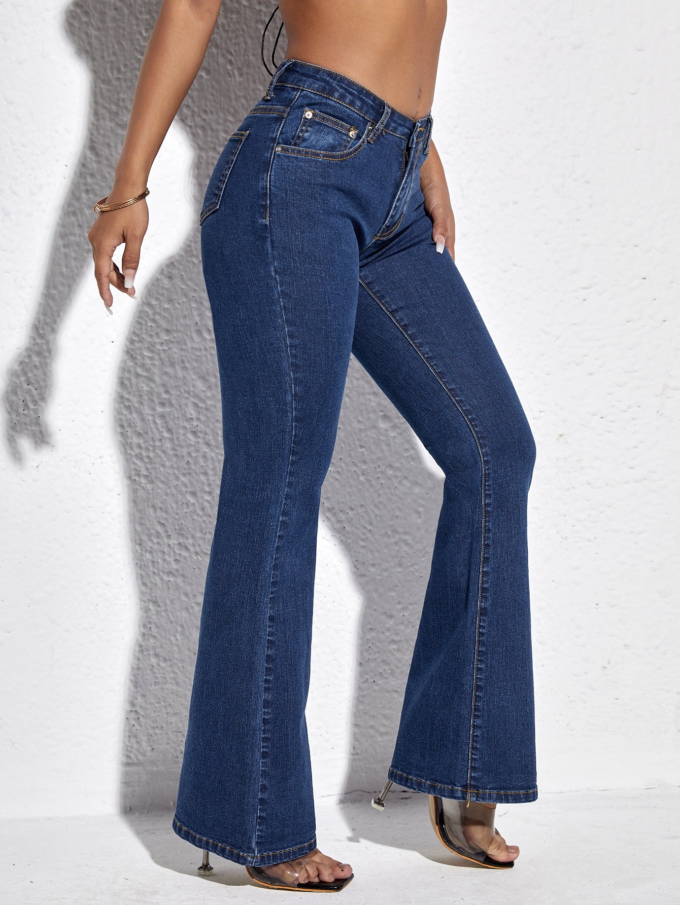 High Waisted Slim Flare Jeans