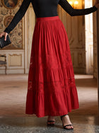 Boho Lace Trim Maxi Skirt