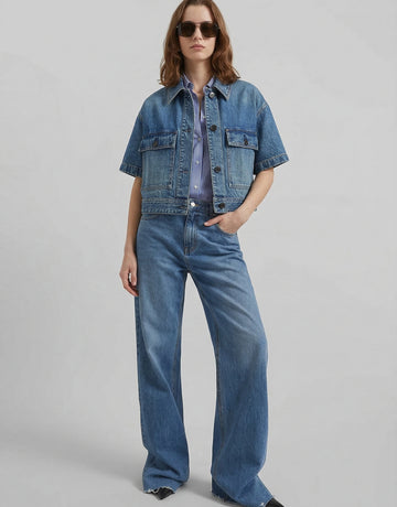Cropped Pockets Denim Jacket